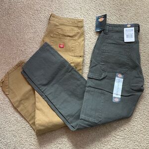 2 Pair Women’s Dickies Flex Double Front Carpenter Pant Straight Fit Size 4 Reg